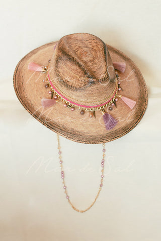 Sombrero Pompones Lilas